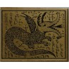 Iran Persian Mysterious Sciences Charm Talisman Dragon White Magic Brass Plate