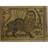 Iran Persian Mysterious Sciences Charm Talisman Many Puposes Lion & Sun Shiro Khorshid White Magic Brass Plate