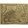 Iran Persian Mysterious Sciences Charm Talisman Many Puposes Lion & Sun Shiro Khorshid White Magic Brass Plate