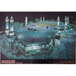 Islam Shia Sunni Mecca Makkah Al-Masjid Al-Haram Qiblah Night View Poster