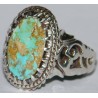 Iran Persian Natural Neyshabur Firoozeh Shajar Turquoise Sterling Silver 925 Ring