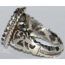 Iran Persian Natural Neyshabur Firoozeh Shajar Turquoise Sterling Silver 925 Ring