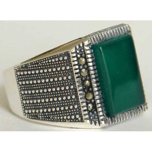 Iran Islam Shia Natural Square Chrysoprase Green Aqeeq Aqiq Agate Sterling Silver 925 Ring Iran Islam Shia Natural Square Chrysoprase Green Aqeeq Aqiq Agate Sterling Silver 925 Ring