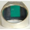Iran Islam Shia Natural Square Chrysoprase Green Aqeeq Aqiq Agate Sterling Silver 925 Ring