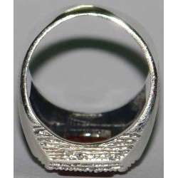 Iran Islam Shia Natural Square Agate Aqeeq Akeek Aqiq Sterling Silver 925 Ring