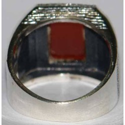 Iran Islam Shia Natural Square Agate Aqeeq Akeek Aqiq Sterling Silver 925 Ring