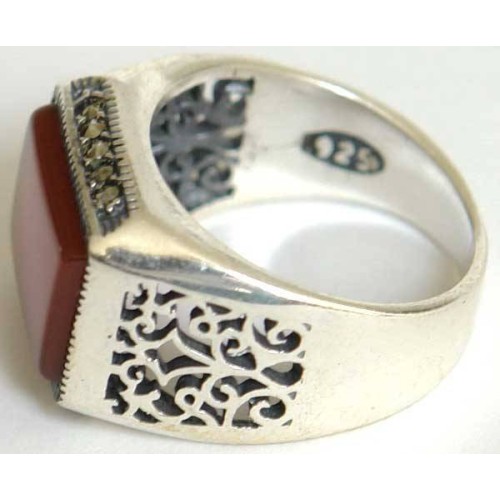 Iran Islam Shia Natural Square Agate Aqeeq Akeek Aqiq Sterling Silver 925 Ring Iran Islam Shia Natural Square Agate Aqeeq Akeek Aqiq Sterling Silver 925 Ring