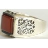 Iran Islam Shia Natural Square Agate Aqeeq Akeek Aqiq Sterling Silver 925 Ring