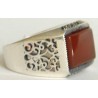 Iran Islam Shia Natural Square Agate Aqeeq Akeek Aqiq Sterling Silver 925 Ring