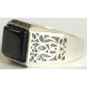 Iran Islam Shia Natural Square Onyx Agate Aqeeq Aqiq Akeek Sterling Silver 925 Ring
