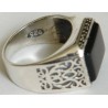 Iran Islam Shia Natural Square Onyx Agate Aqeeq Aqiq Akeek Sterling Silver 925 Ring