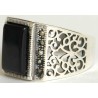 Iran Islam Shia Natural Square Onyx Agate Aqeeq Aqiq Akeek Sterling Silver 925 Ring
