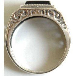 Iran Islam Shia Natural Square Onyx Agate Aqeeq Aqiq Akeek Sterling Silver 925 Ring