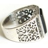 Iran Islam Shia Natural Square Onyx Agate Aqeeq Aqiq Akeek Sterling Silver 925 Ring