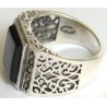Iran Islam Shia Natural Square Onyx Agate Aqeeq Aqiq Akeek Sterling Silver 925 Ring