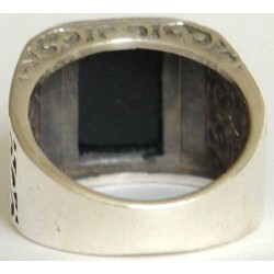 Iran Islam Shia Natural Square Onyx Agate Aqeeq Aqiq Akeek Sterling Silver 925 Ring