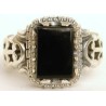 Iran Islam Shia Natural Square Onyx Agate Aqeeq Aqiq Akeek Sterling Silver 925 Ring