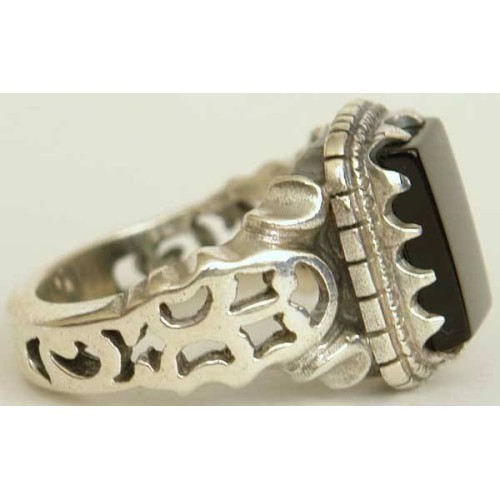 Iran Islam Shia Natural Square Onyx Agate Aqeeq Aqiq Akeek Sterling Silver 925 Ring Iran Islam Shia Natural Square Onyx Agate Aqeeq Aqiq Akeek Sterling Silver 925 Ring