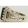 Iran Islam Shia Natural Square Onyx Agate Aqeeq Aqiq Akeek Sterling Silver 925 Ring