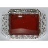 Iran Islam Shia Natural Square Agate Aqeeq Akeek Aqiq Sterling Silver 925 Ring