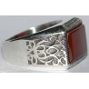 Iran Islam Shia Natural Square Agate Aqeeq Akeek Aqiq Sterling Silver 925 Ring