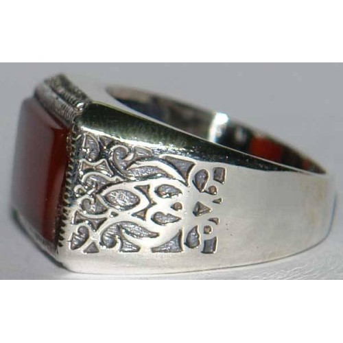 Iran Islam Shia Natural Square Agate Aqeeq Akeek Aqiq Sterling Silver 925 Ring Iran Islam Shia Natural Square Agate Aqeeq Akeek Aqiq Sterling Silver 925 Ring