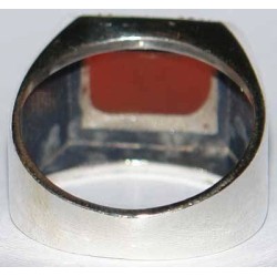 Iran Islam Shia Natural Square Agate Aqeeq Akeek Aqiq Sterling Silver 925 Ring