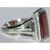 Iran Islam Shia Natural Square Agate Aqeeq Akeek Aqiq Sterling Silver 925 Ring