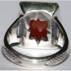 Iran Islam Shia Natural Square Agate Aqeeq Akeek Aqiq Sterling Silver 925 Ring