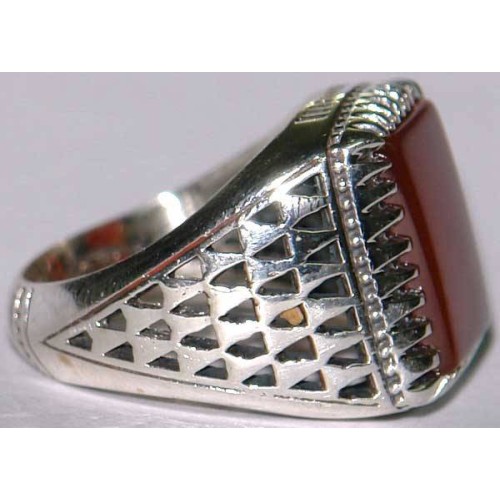 Iran Islam Shia Natural Square Agate Aqeeq Akeek Aqiq Sterling Silver 925 Ring Iran Islam Shia Natural Square Agate Aqeeq Akeek Aqiq Sterling Silver 925 Ring