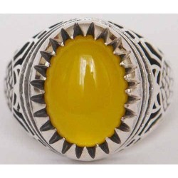 Islam, Shia, IRAN, Agate, Ring, Aqeeq, Aqiq, Silver 925, Natural Yellow Agate, Sterling Silver, Silver Ring, Akeek, Yellow Agate