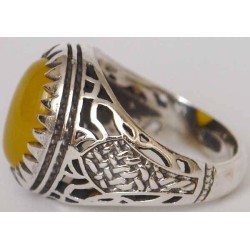 Islam, Shia, IRAN, Agate, Ring, Aqeeq, Aqiq, Silver 925, Natural Yellow Agate, Sterling Silver, Silver Ring, Akeek, Yellow Agate