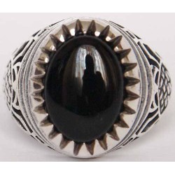 Iran Islam Shia Natural Onyx Agate Aqeeq Aqiq Akeek Sterling Silver 925 Ring