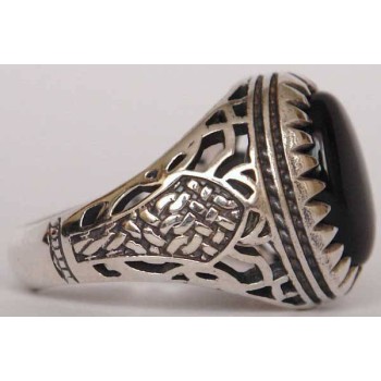 Iran Islam Shia Natural Onyx Agate Aqeeq Aqiq Akeek Sterling Silver 925 Ring