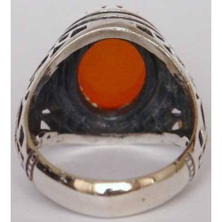 Iran Islam Shia Natural Agate Aqeeq Akeek Aqiq Sterling Silver 925 Ring