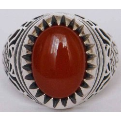 Iran Islam Shia Natural Agate Aqeeq Akeek Aqiq Sterling Silver 925 Ring