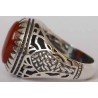 Iran Islam Shia Natural Agate Aqeeq Akeek Aqiq Sterling Silver 925 Ring