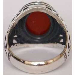 Iran Islam Shia Natural Agate Aqeeq Akeek Aqiq Sterling Silver 925 Ring