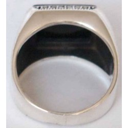 Iran Islam Shia Natural Square Onyx Agate Aqeeq Aqiq Akeek Sterling Silver 925 Ring