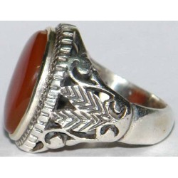 Iran Islam Shia Natural Agate Aqeeq Akeek Aqiq Sterling Silver 925 Ring