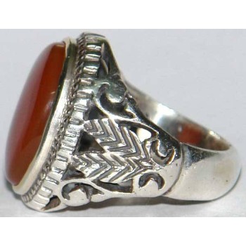 Iran Islam Shia Natural Agate Aqeeq Akeek Aqiq Sterling Silver 925 Ring