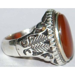 Iran Islam Shia Natural Agate Aqeeq Akeek Aqiq Sterling Silver 925 Ring