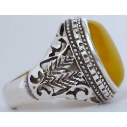 Islam, Shia, IRAN, Agate, Ring, Aqeeq, Aqiq, Silver 925, Natural Yellow Agate, Sterling Silver, Silver Ring, Akeek, Yellow Agate