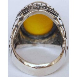 Islam, Shia, IRAN, Agate, Ring, Aqeeq, Aqiq, Silver 925, Natural Yellow Agate, Sterling Silver, Silver Ring, Akeek, Yellow Agate