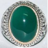 Iran Islam Shia Natural Chrysoprase Green Aqeeq Aqiq Agate Sterling Silver 925 Ring