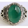 Iran Islam Shia Natural Chrysoprase Green Aqeeq Aqiq Agate Sterling Silver 925 Ring