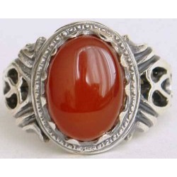 Iran Islam Shia Natural Agate Aqeeq Akeek Aqiq Sterling Silver 925 Ring