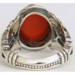 Iran Islam Shia Natural Agate Aqeeq Akeek Aqiq Sterling Silver 925 Ring