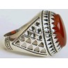Iran Islam Shia Natural Agate Aqeeq Akeek Aqiq Sterling Silver 925 Ring