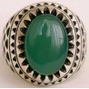 Iran Islam Shia Natural Chrysoprase Green Aqeeq Aqiq Agate Sterling Silver 925 Ring